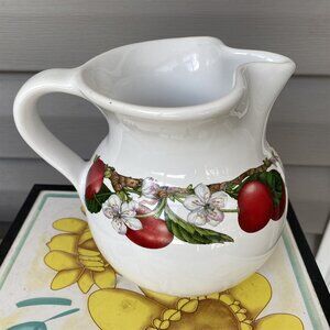 Vintage Italy Pitcher Creamer Abbiamo Tutto by Spigarelli Cherry Blossom Fruit